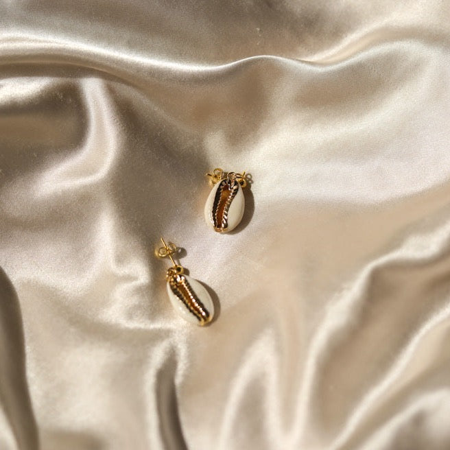 Gold Cowry Earrings